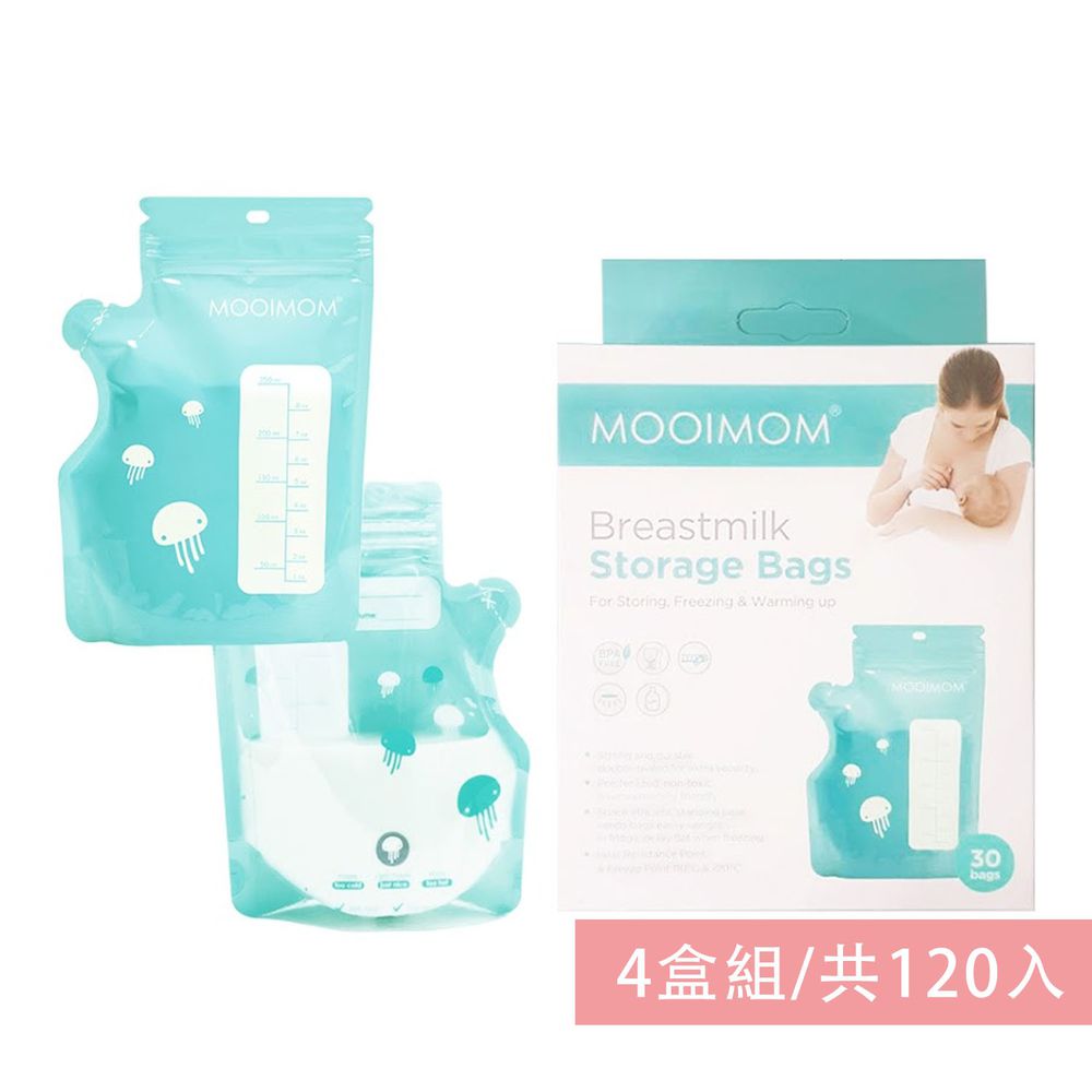 沐伊孕哺 MOOIMOM - 站立式感溫母乳儲存袋-250ml-4盒組/共120入