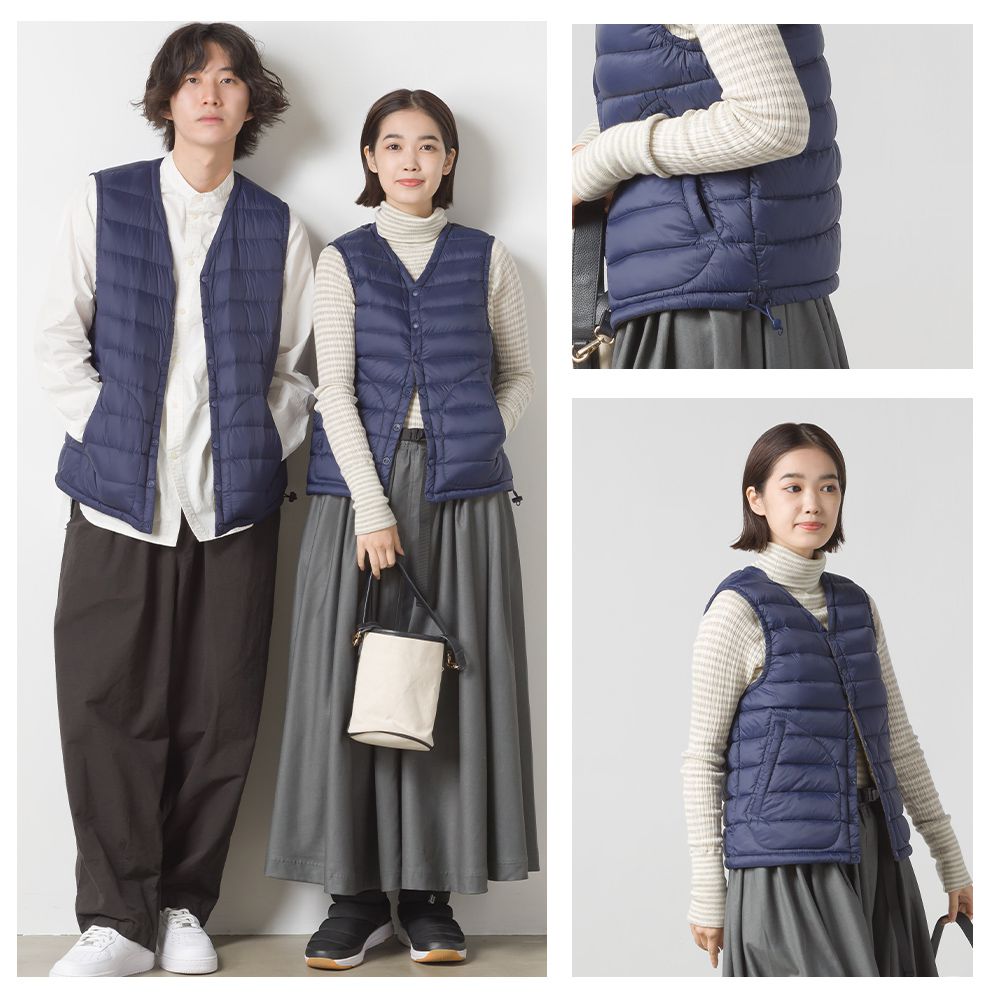 日本 OMNES - 超輕量保暖羽絨背心(媽媽)-杏