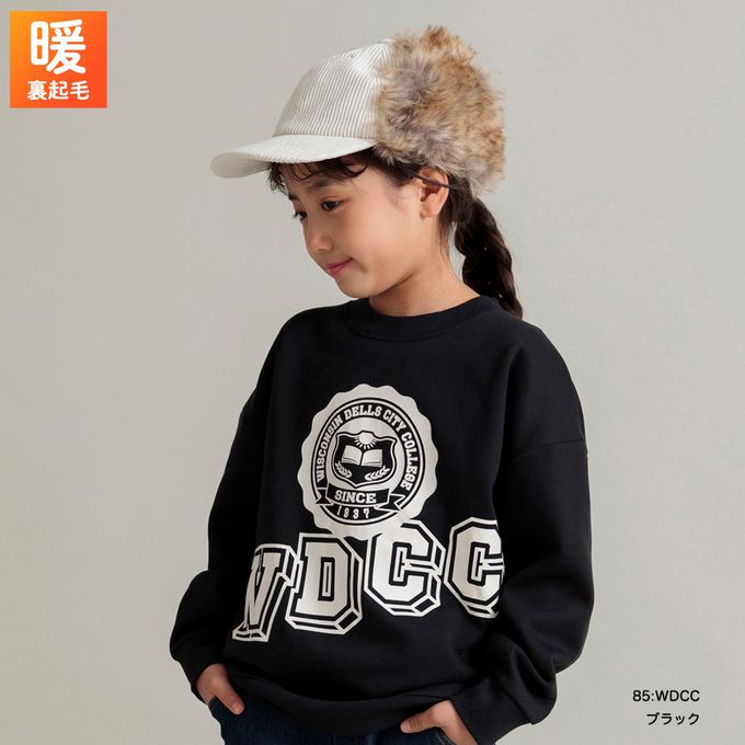 日本 BRANSHES - 暖和裏起毛印花長袖上衣-條紋-藍白