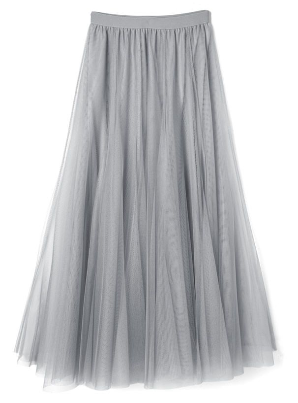 日本 GRL - 飄逸顯瘦雙層傘紗裙-天使白 (M)