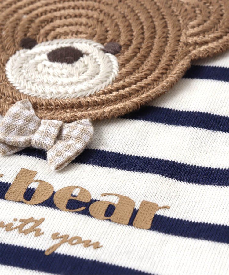 日本 apres les cours - 超萌小熊聯名特色刺繡短袖上衣-海軍熊-黃