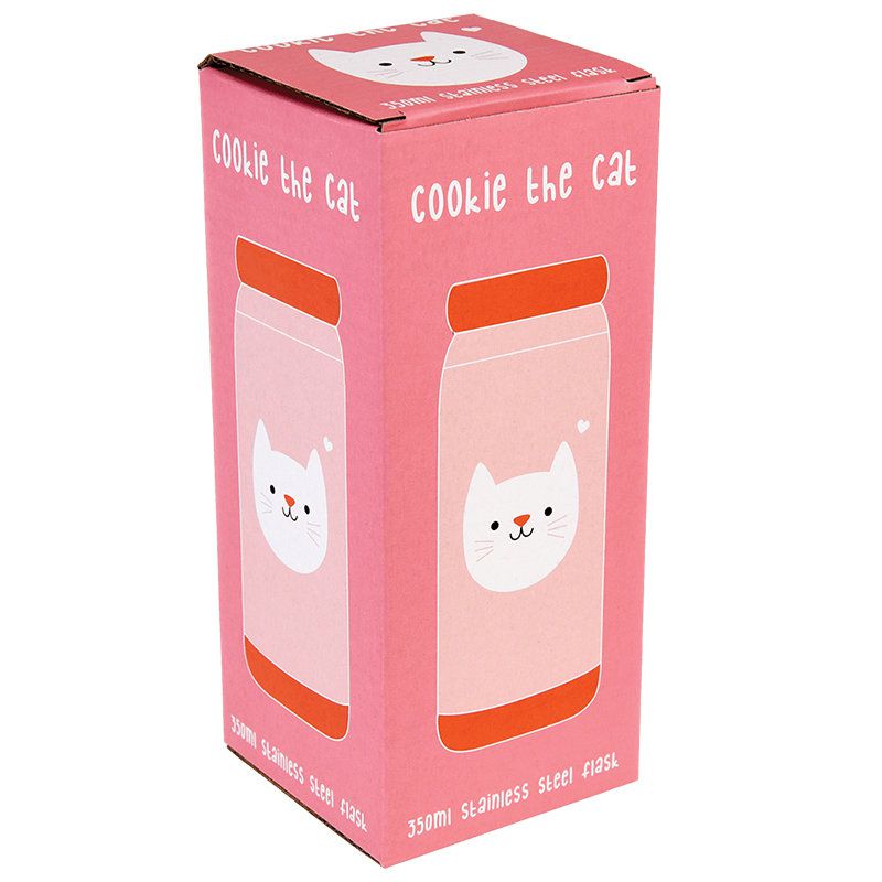 英國 Rex London - 不鏽鋼兩用保溫/保冷水瓶-迷人貓咪(350ML)