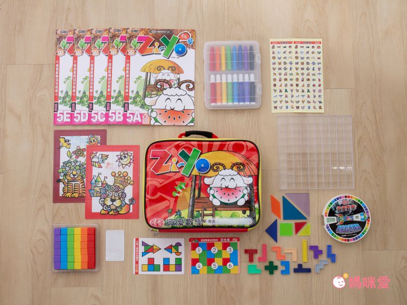 資優數學 - 親子金版1-6冊全系列-6盒教材+教具(透明百格盤)