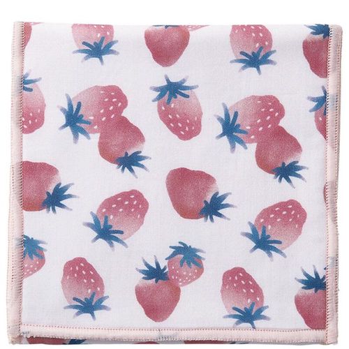 日本 LIV HEART - 外出涼感小手帕(附冰袋)-草莓-粉紅 (12.5x12.5cm)
