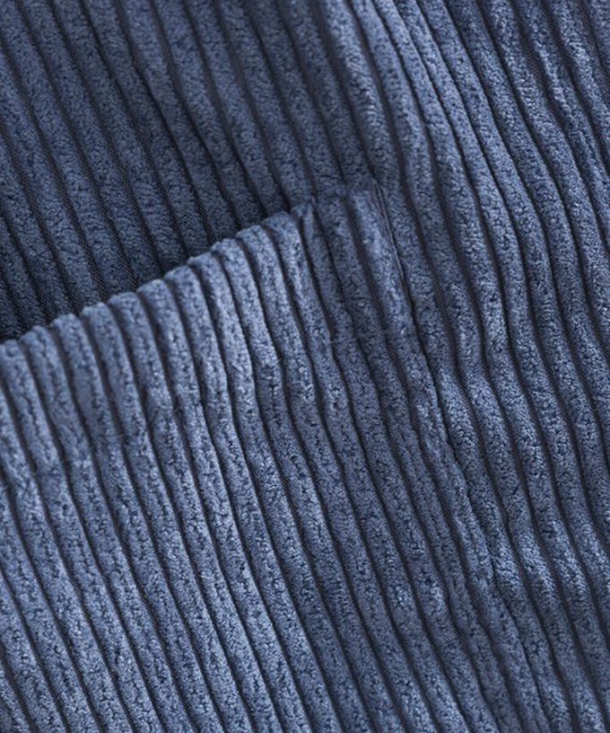 日本 Lupilien - 可愛厚實燈芯絨開叉吊帶裙-藍