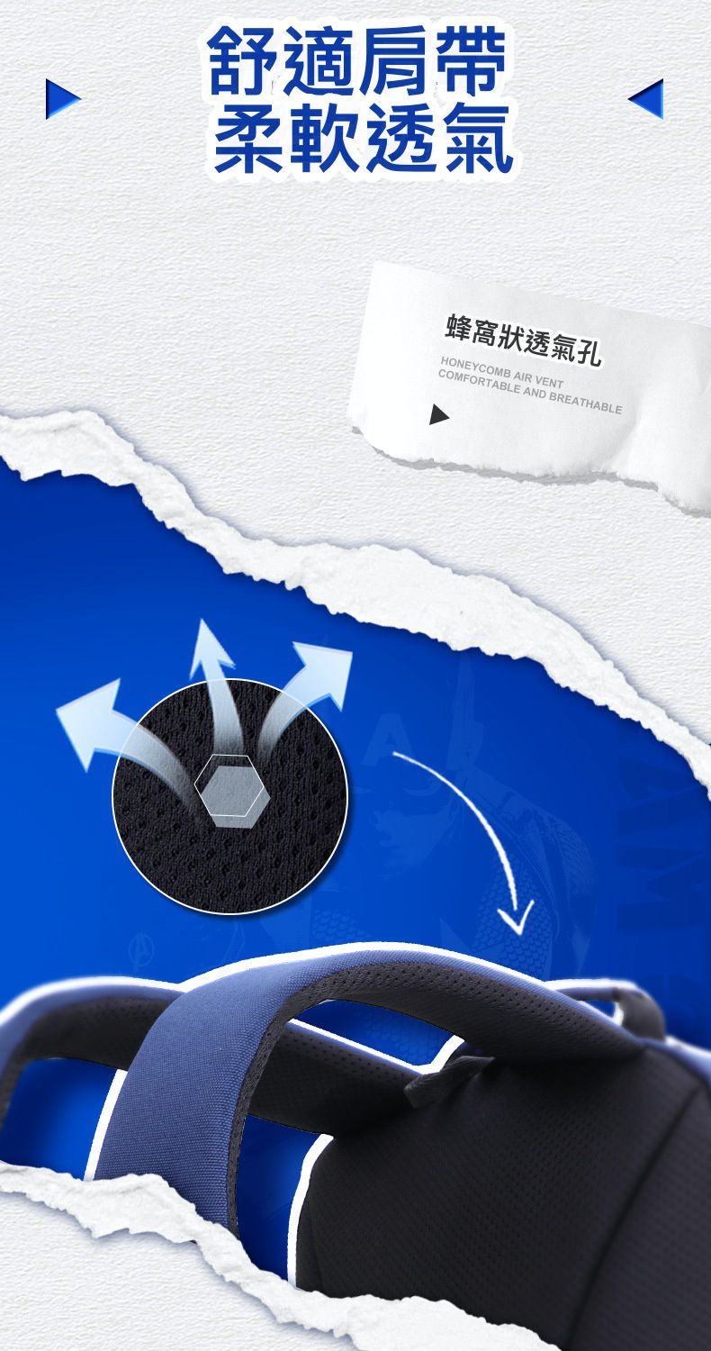 卡通大容量透氣後背包/書包-卡通人物鋼鐵人-黑色 (建議160-175cm)-33x19x46cm