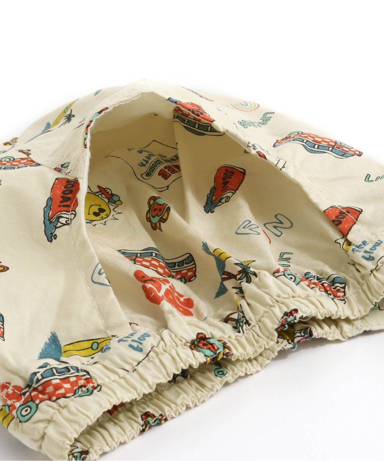 日本 BREEZE - 帥氣印花休閒短褲-米色海灘