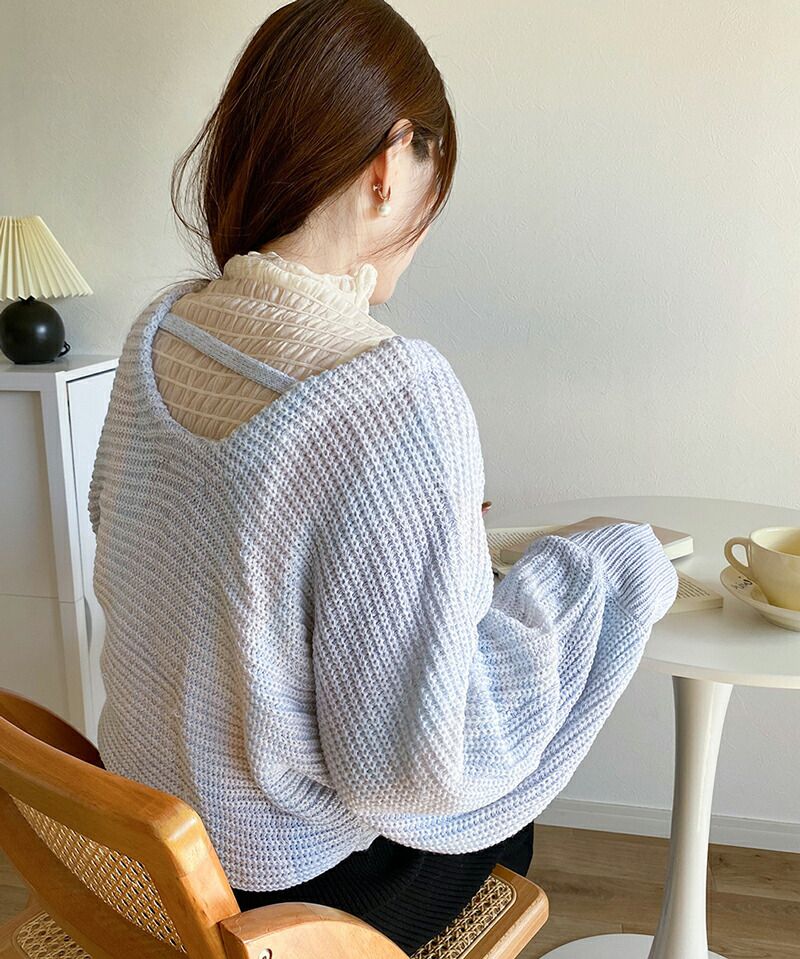 日本 Classical Elf - 可愛2WAY短版針織外套-淺米杏