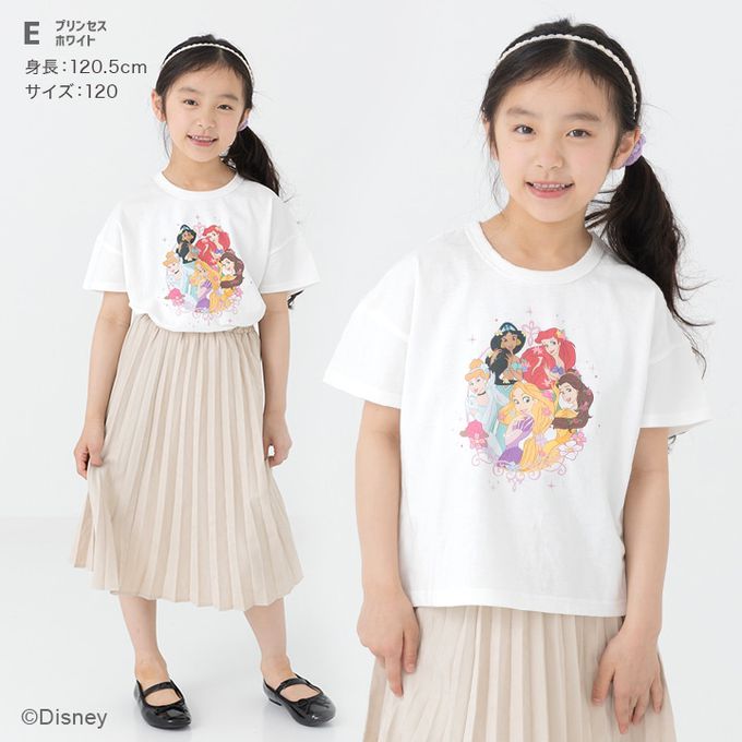 日本 Chil2 - 聯名款 100%棉印花短袖上衣-卡通人物小美人魚-白