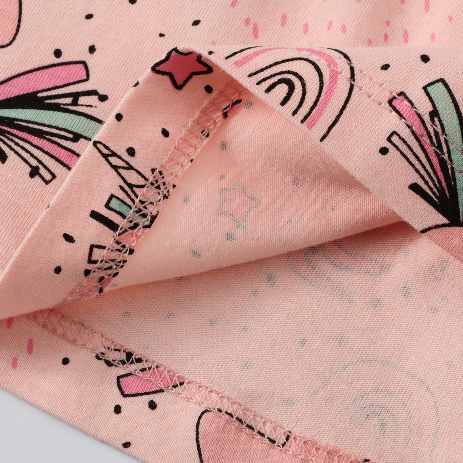 Jumping meters - 棉質圓領短袖洋裝-活潑獨角獸-粉色