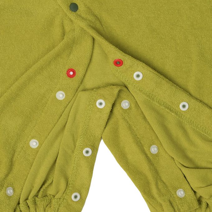 akachan honpo - 長袖造型連身衣-附帽子 恐龍-綠色 (50~60cm)