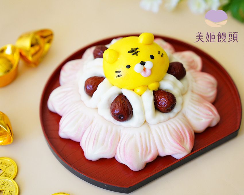 美姬饅頭 - 虎虎生風棗發鮮乳造型饅頭-1入-355g/顆
