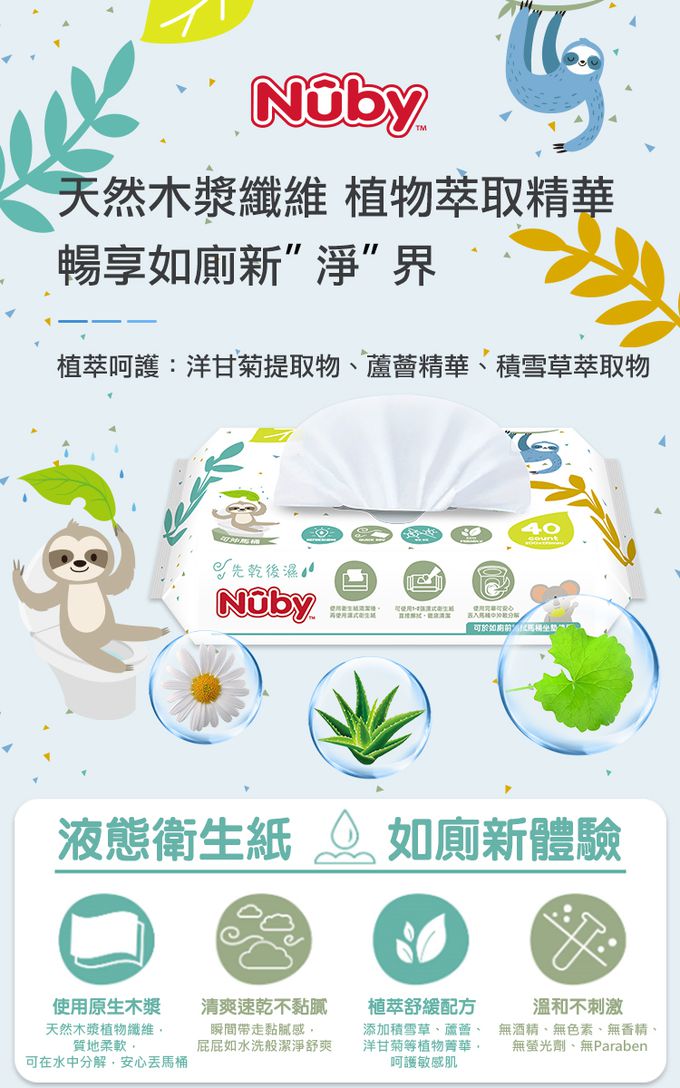 Nuby - 濕式衛生紙40抽-單包