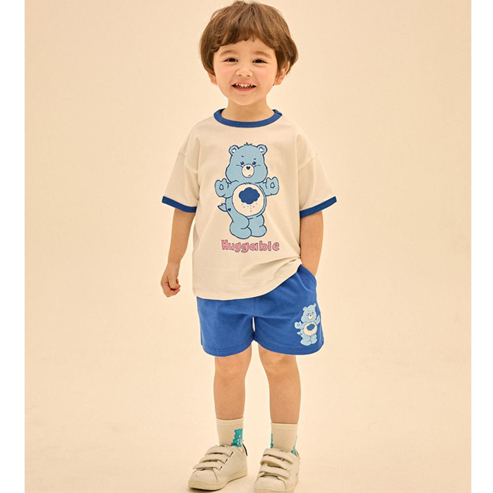 韓國 Care Bears - 聯名款熊熊印短袖短褲套裝-寶藍