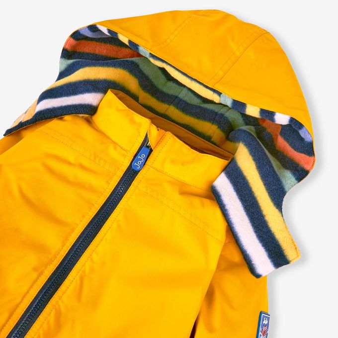 英國 JoJo Maman BeBe - 四合一多功能防水保暖連帽外套-黃色綵帶