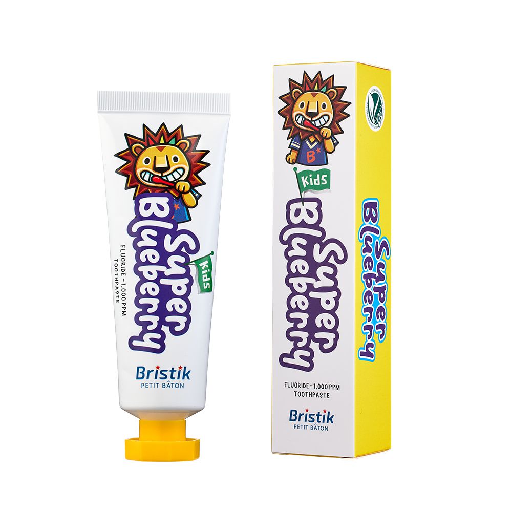 韓國 Bristik - 動物小夥伴 兒童含氟牙膏(含氟量 1000ppm)-藍莓味 (3歲以上)-50g