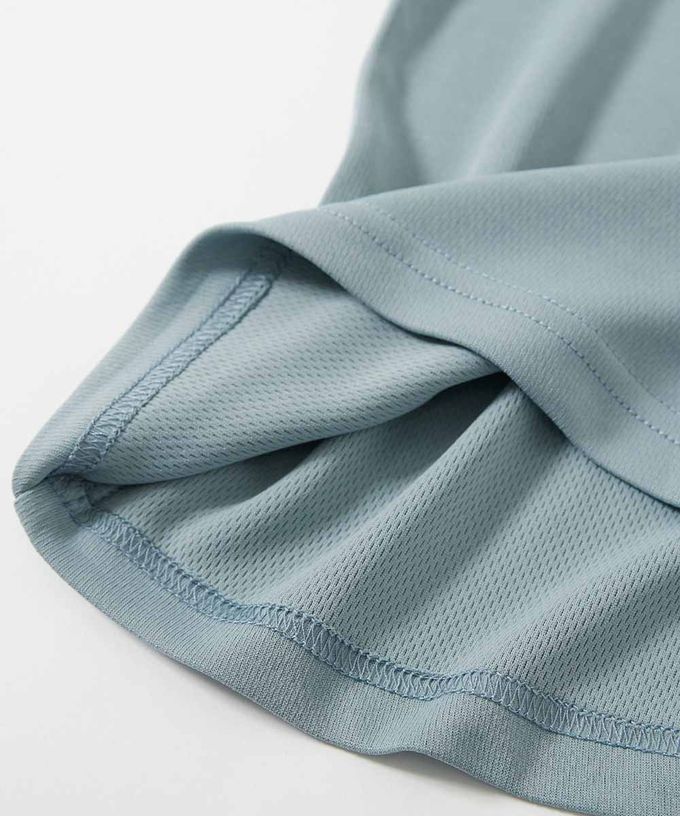 日本 devirock - 速乾網眼 女孩印花短袖上衣-背後愛心-羅藍紫