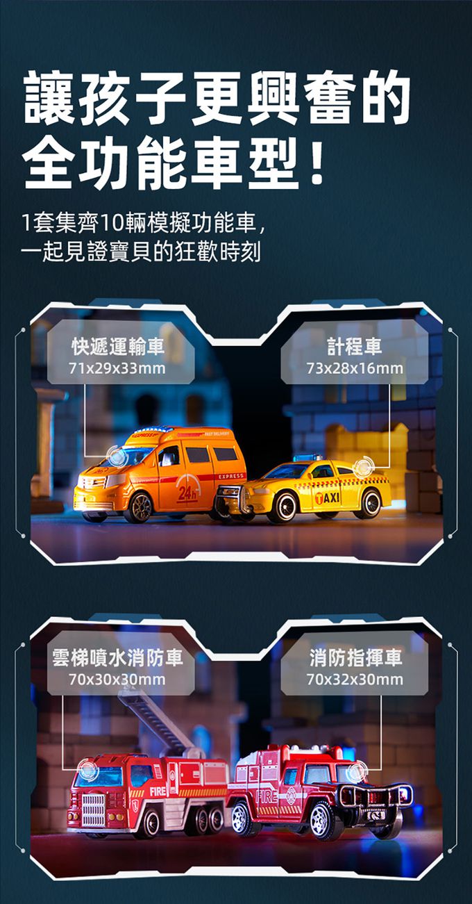 MiDeer - 合金車套組-特殊車輛(10台)