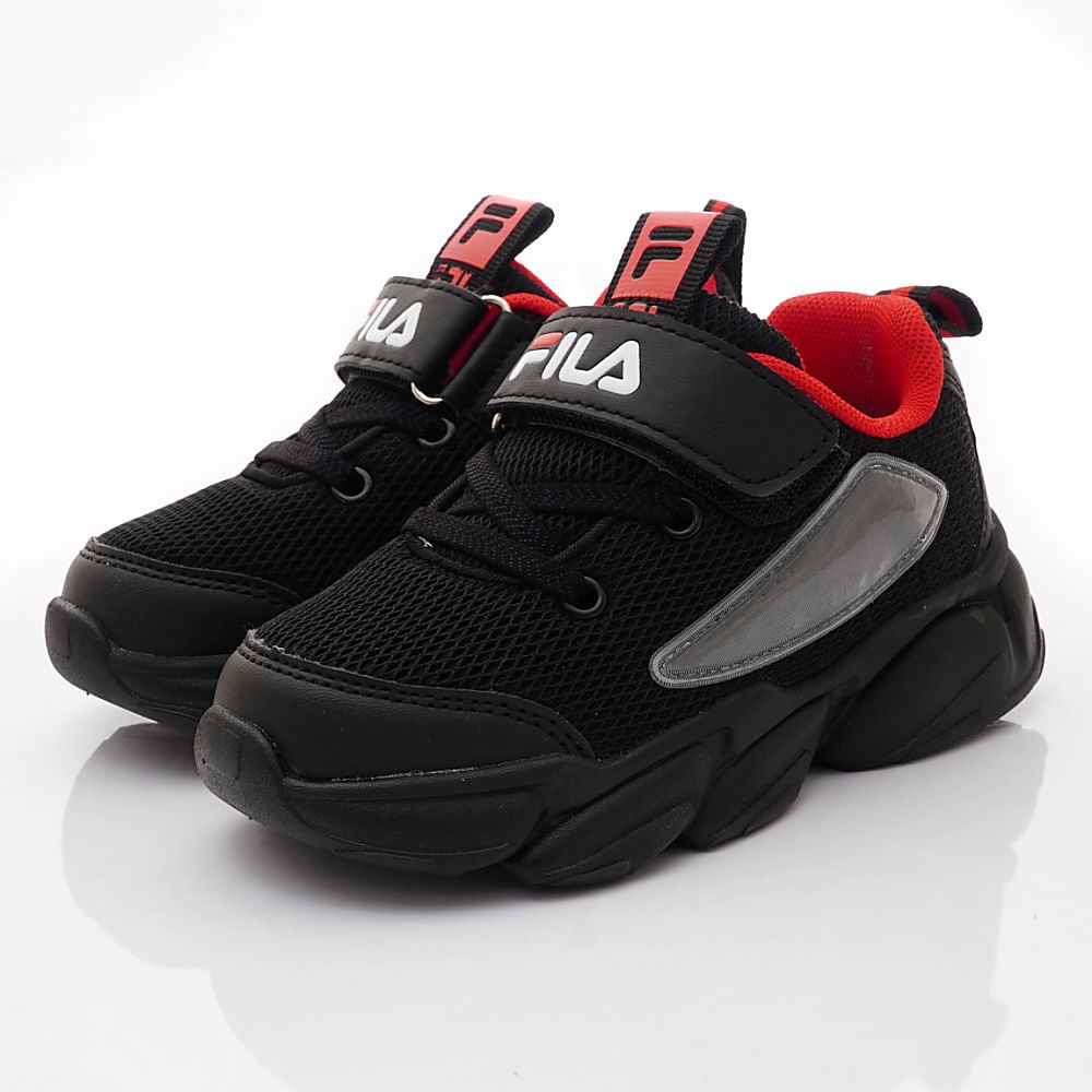 FILA - 電燈透氣慢跑運動鞋-2-J437X-001黑(中大童段)-運動鞋-黑
