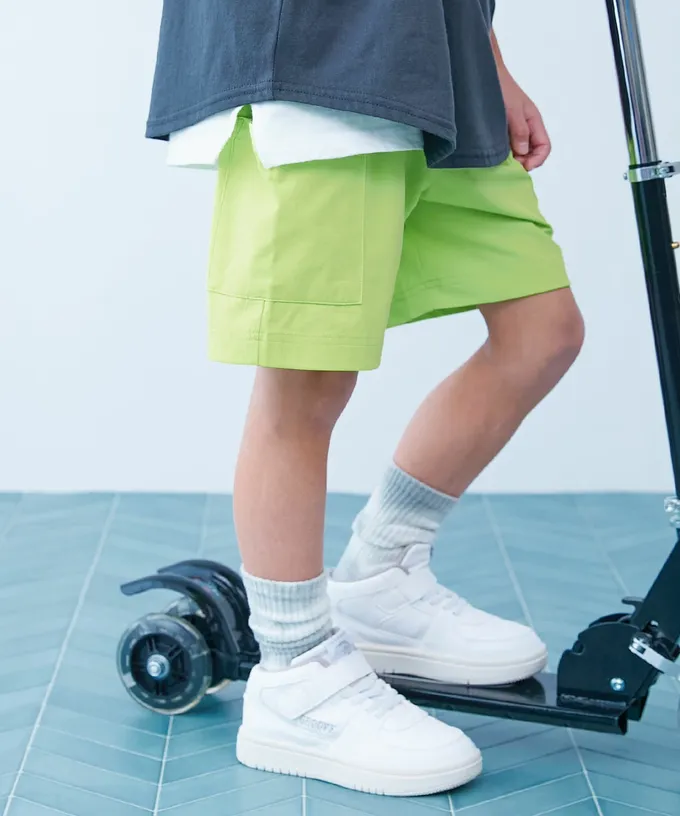 日本 devirock - [快乾防皺] 防污可烘舒適機能短褲-大口袋-翠綠