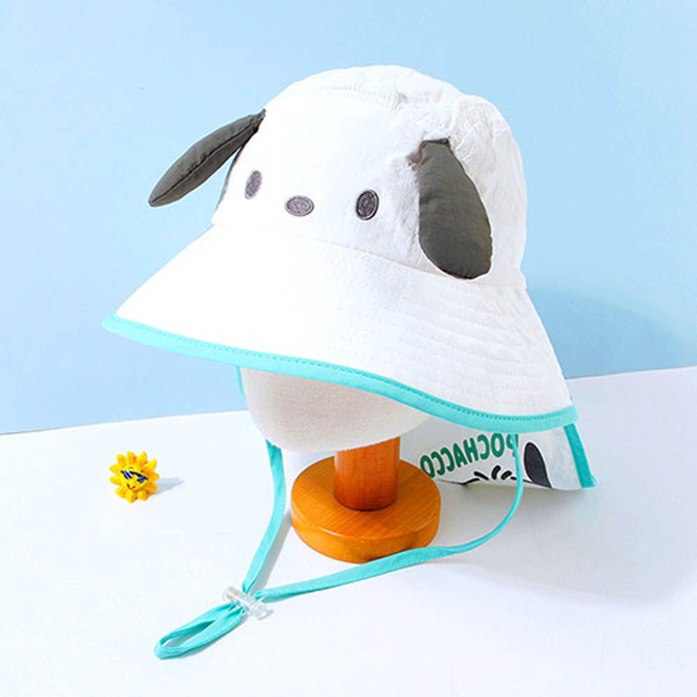 造型防曬遮陽帽/遮脖帽-卡通人物帕恰狗-白 (頭圍約52~54cm)