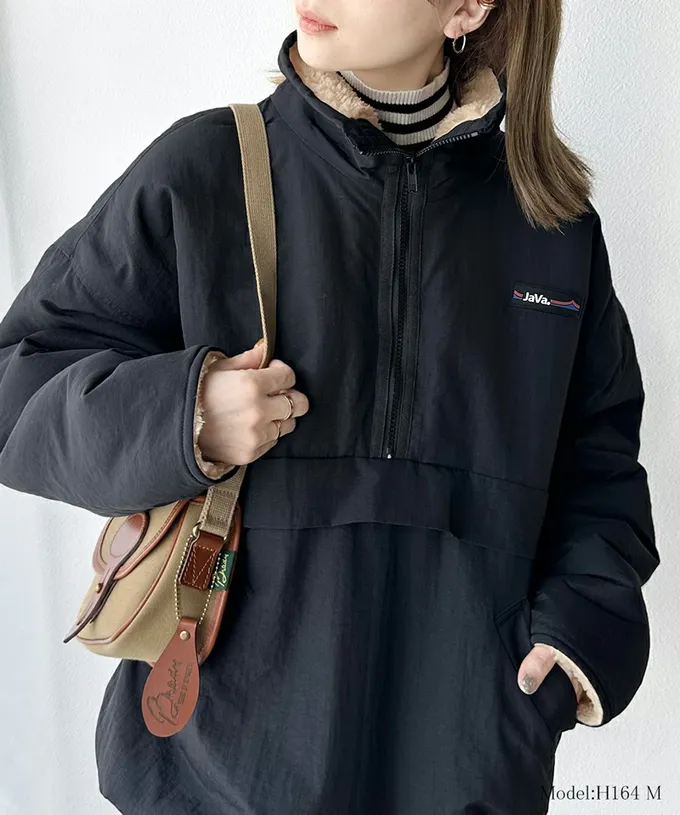 日本 Classical Elf - 山系雙面穿毛絨寬版長袖上衣-黑