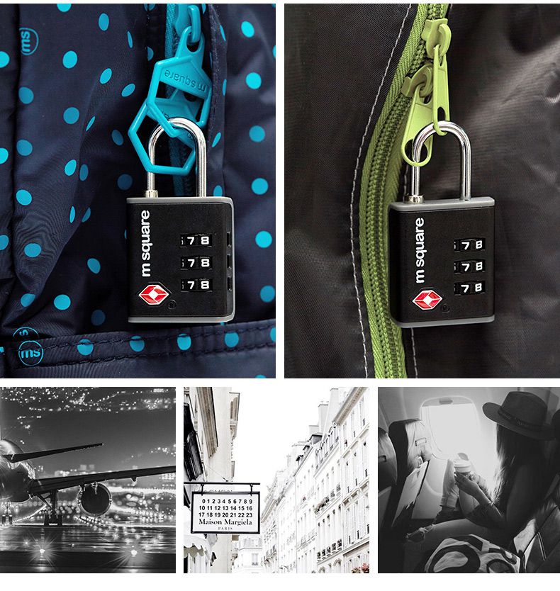 M Square - ABS海關密碼鎖-藍色