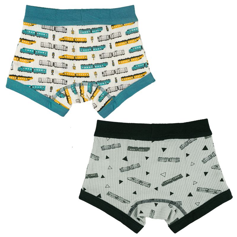 akachan honpo - 四角褲2件組-電車-藍色