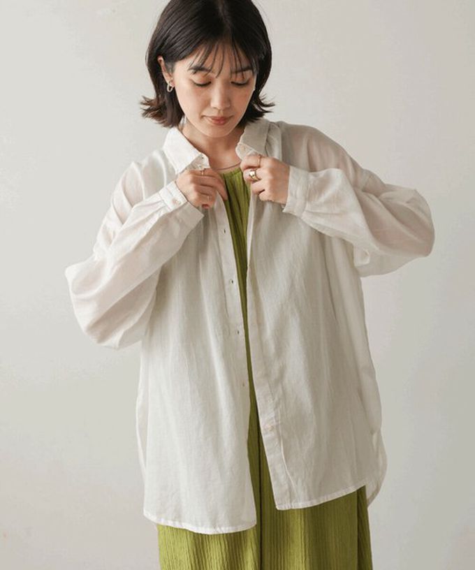 日本 Bab - 100%印度棉 柔軟輕盈寬版襯衫-薰衣草