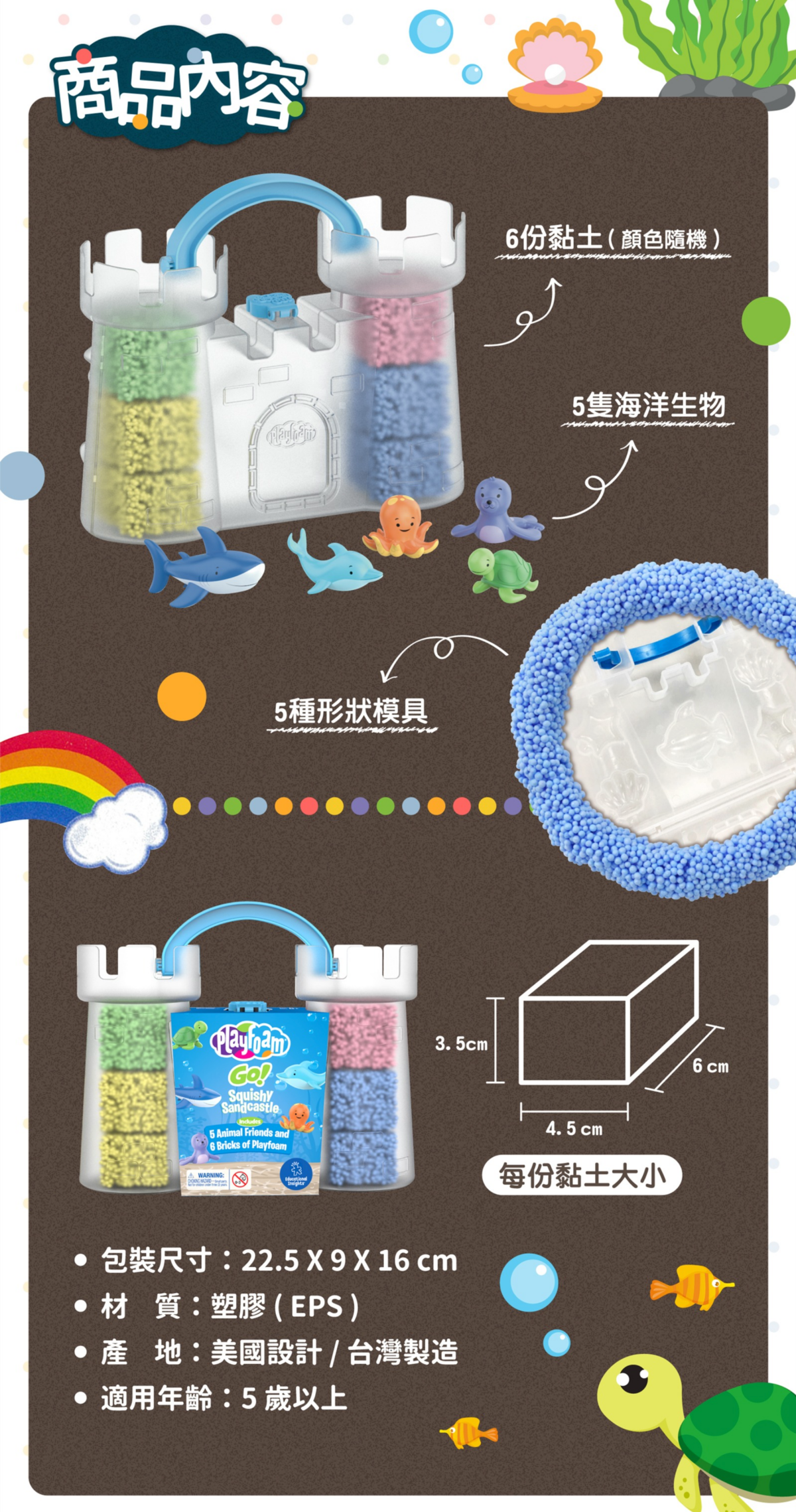 輕捏好塑形【美國Educational Insights 粒粒黏土】不卡指縫！