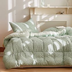 韓國 Maatila - 可水洗超細纖維桃皮感棉被(冬被)-綠庭院花圃