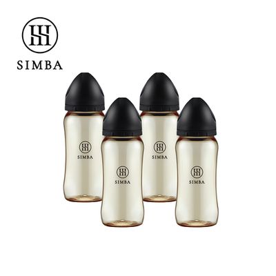 Simba 小獅王辛巴 - 蘊蜜鉑金PPSU寬口防脹氣奶瓶4支組(360ml)-蒔黑