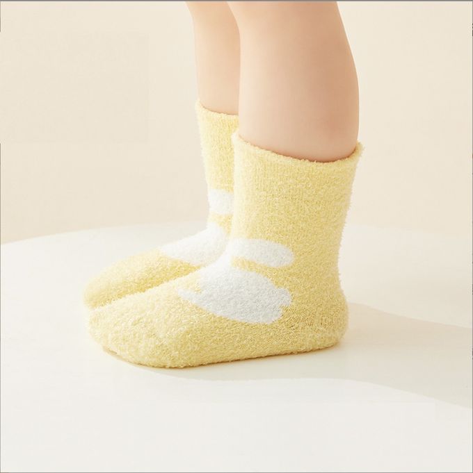 love, charlotte - 可愛動物中筒無骨珊瑚絨襪 (腳長9cm起)-3 雙一組