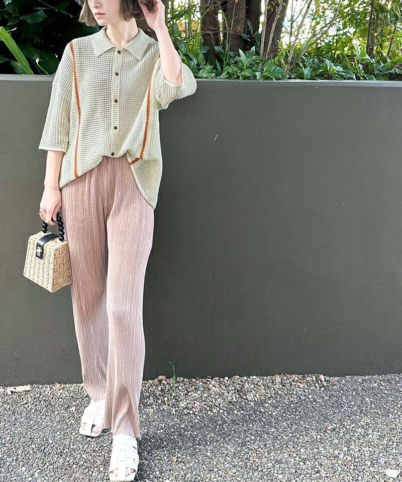 日本 Classical Elf - 個性網狀翻領短袖襯衫-咖啡