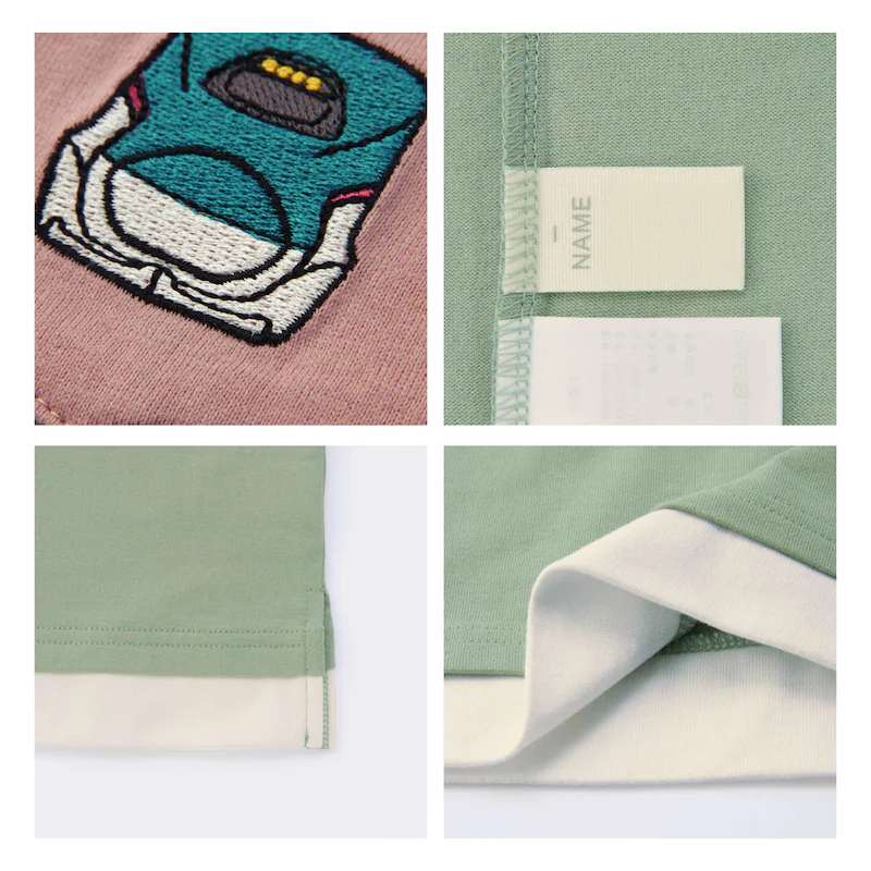 日本千趣會 - (JR新幹線) 純棉印花刺繡短T-墨綠