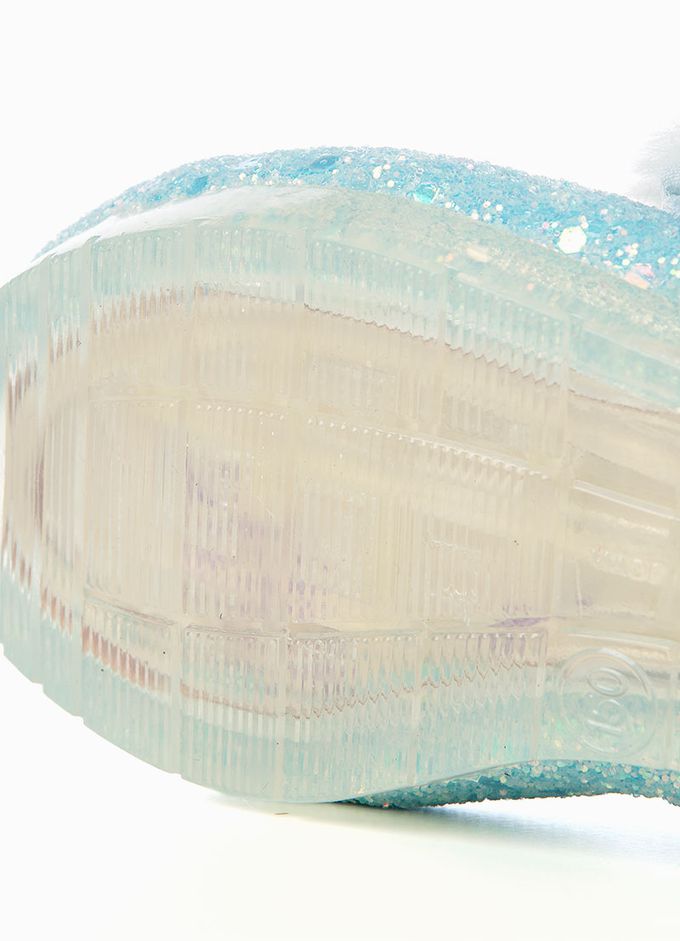 韓國 OZKIZ - (LED)冰雪女王毛絨矮跟皮鞋-天空藍