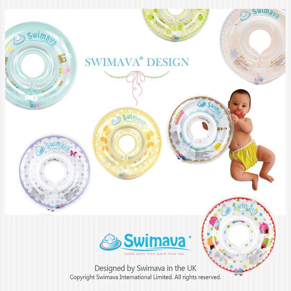 Swimava - G1+S1 脖圈/泳褲組+贈掛勾(款式隨機)-軟糖熊-脖圈:1-18個月，13kg以內/泳褲:8-14kg