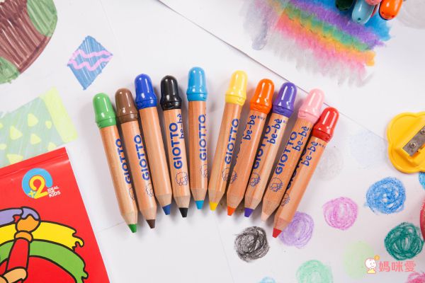 義大利GIOTTO - 【獨家超值組】可洗式寶寶木質蠟筆10色(附筆削)+可洗式寶寶彩色筆10色+贈收納袋、著色本、黏土50g