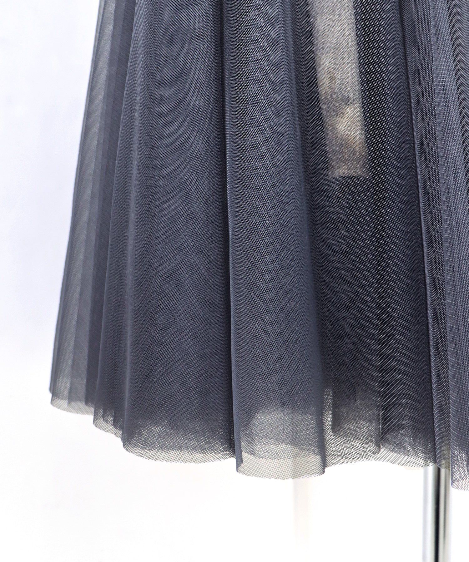 日本 BLUE EAST - 浪漫印花雙層紗裙-卡其