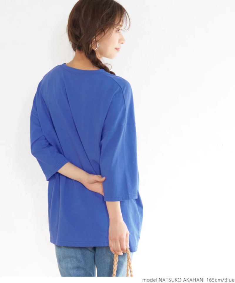 日本 COCA - 英文字寬鬆五分袖T-Santa Monica-白