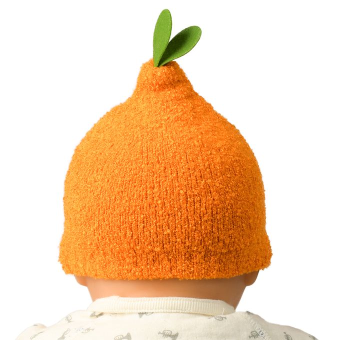 akachan honpo - 毛茸茸柔款針織帽-食物-橘色