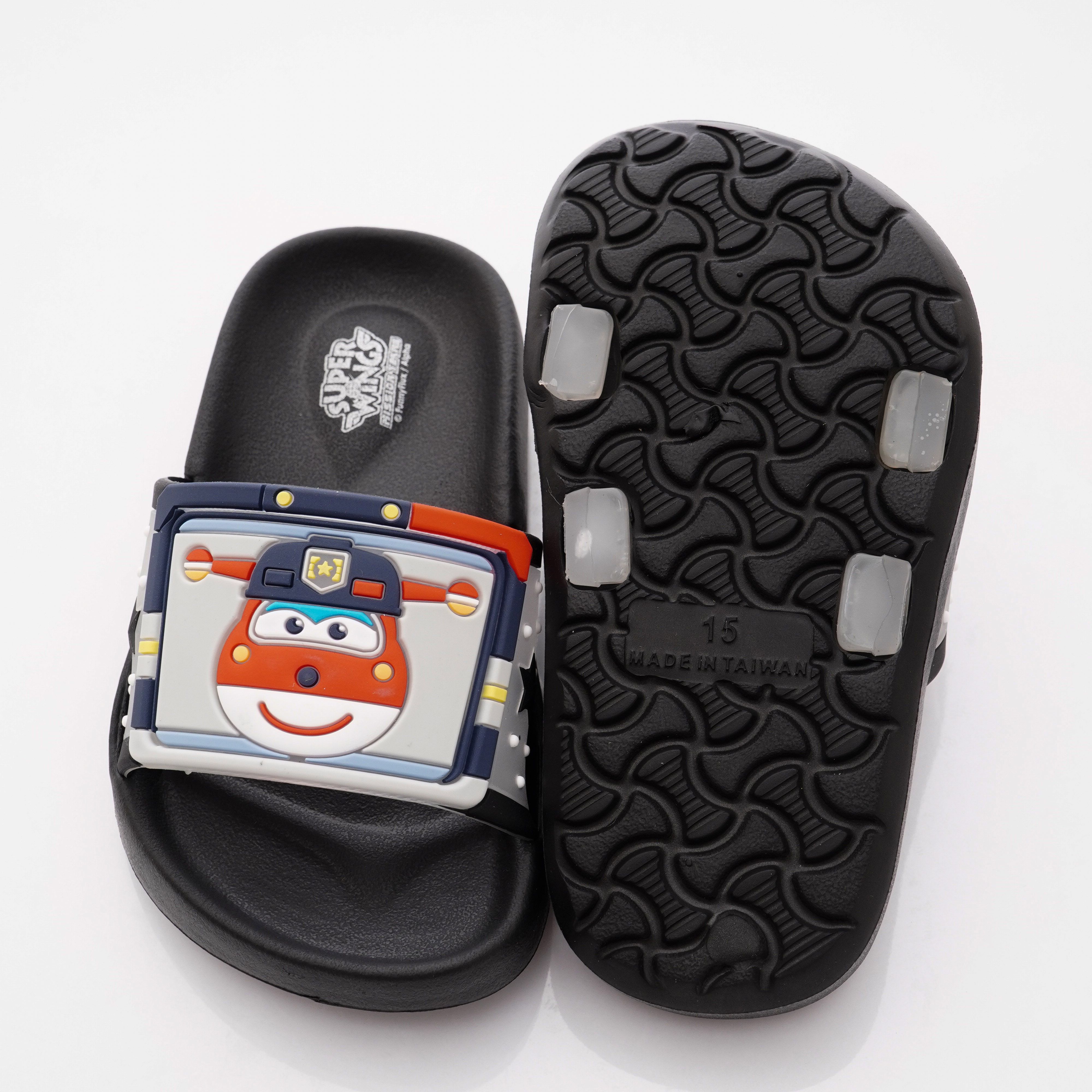 Super Wings - 超輕量休閒涼鞋/拖鞋(中小童段)-黑-S204707黑