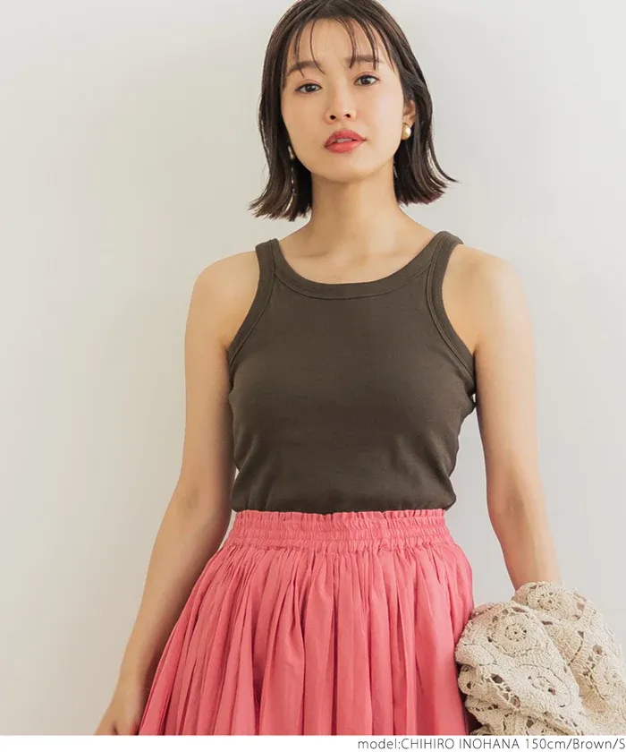 日本 COCA - 簡約美型無袖小可愛/內搭(附bra)-米白