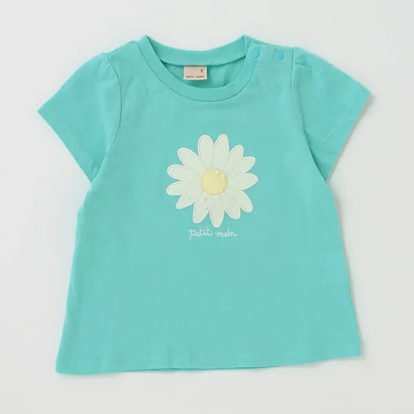 日本 petit main - [接觸冷感]可愛印花短袖上衣-草莓-白