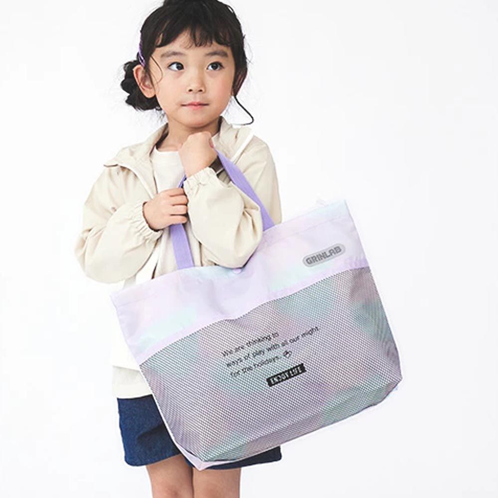 日本 ZOOLAND - 潑水加工 上學好用大容量手提包-暈染薰衣草 (30x42cm)
