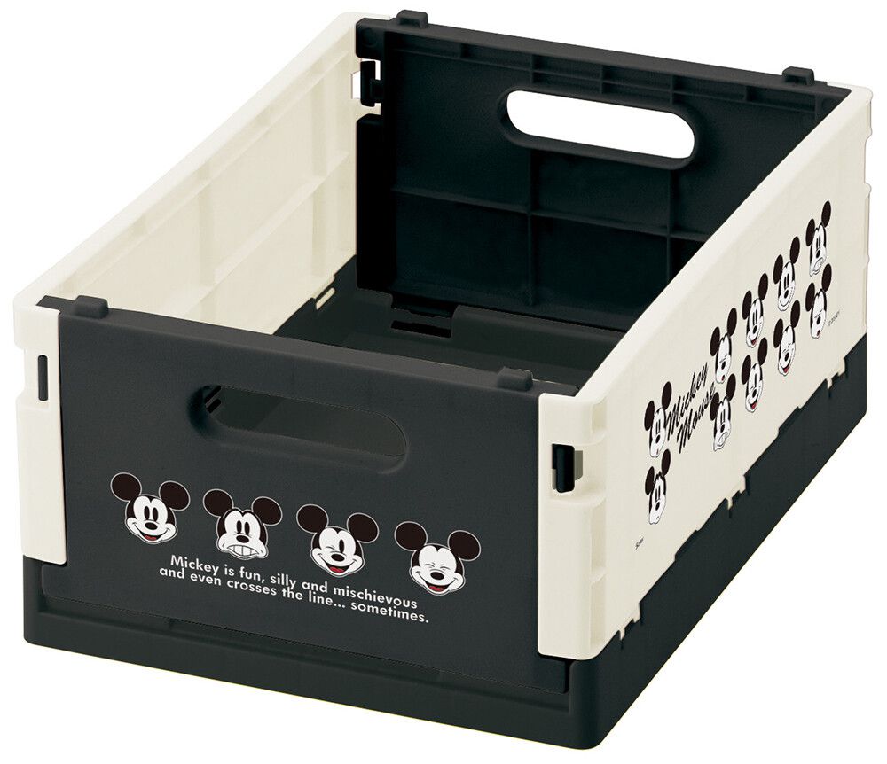 日本 SKATER 代購 - 可折疊收納箱-黑白米奇 (S(25x18.5x11cm))