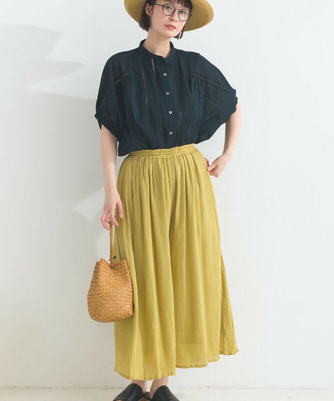 日本 Lupilien - 100%印度棉 輕盈飄逸寬褲-灰軍綠