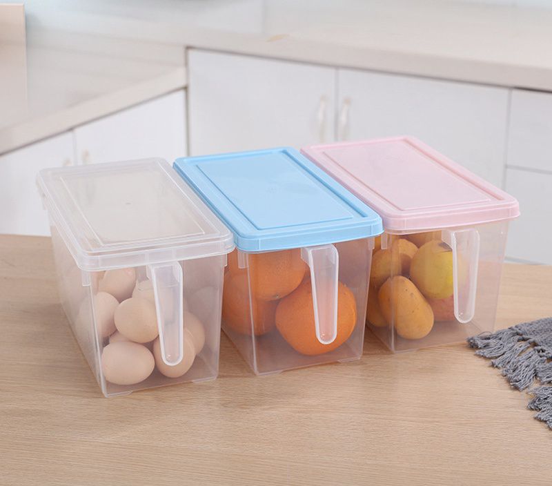 長方形透明附蓋收納盒-有把手款-透明