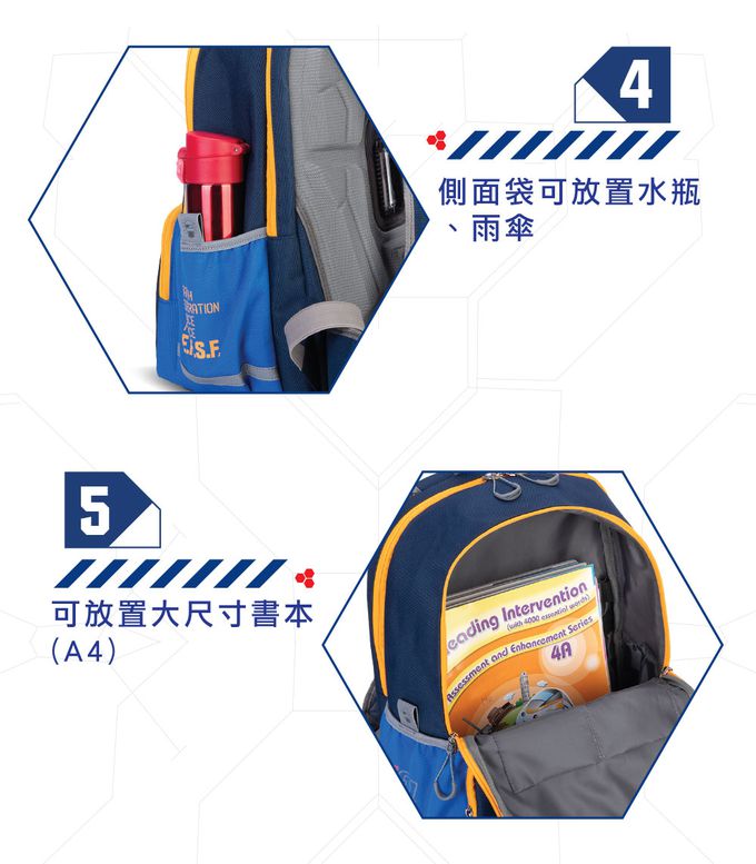 impact 怡寶 - 機動戰士鋼彈AGS Pro懸浮減壓護脊書包-中-藍(IMGU76210AP98)|身高130cm以上適用