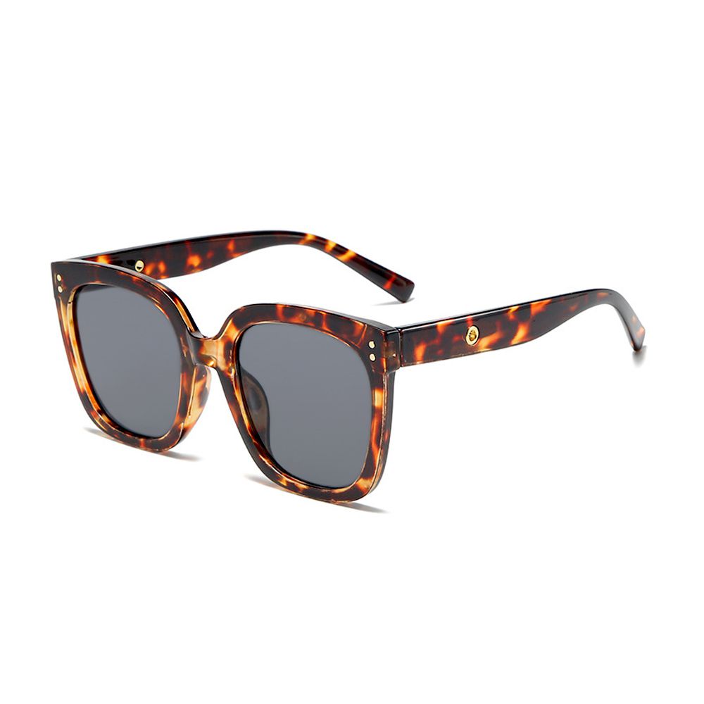 ALEGANT - 時髦復古琥珀花紋貓眼大方框墨鏡│UV400太陽眼鏡